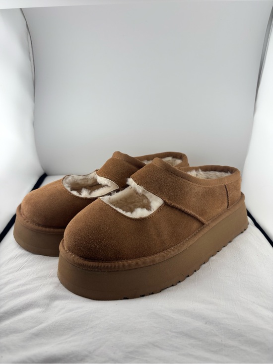 UGG Shoes - UGG Chestnut Suede Platform Mary Jane Mule